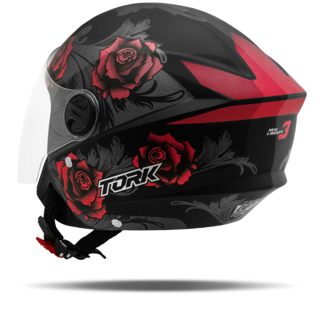 CASCO PROTORK NEW LIBERTY 3 FLOWER MATE ROJO/NEGRO