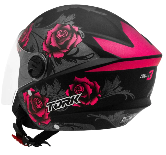 CASCO PROTORK NEW LIBERTY 3 FLOWER MATE TALLE ROSA/NEGRO