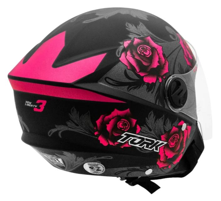 CASCO PROTORK NEW LIBERTY 3 FLOWER MATE TALLE ROSA/NEGRO