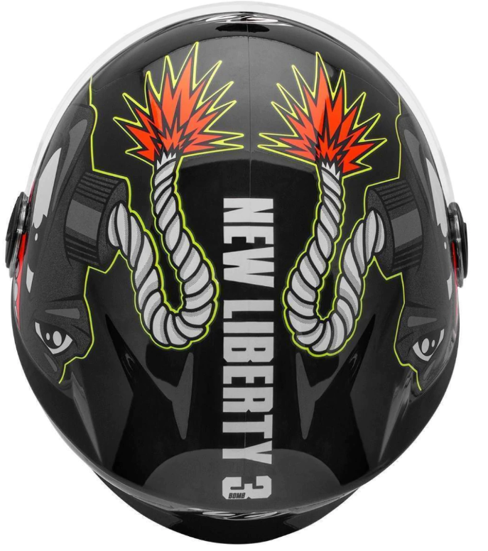 CASCO PROTORK NEW LIBERTY 3 BOMBA NEGRO BRILLO