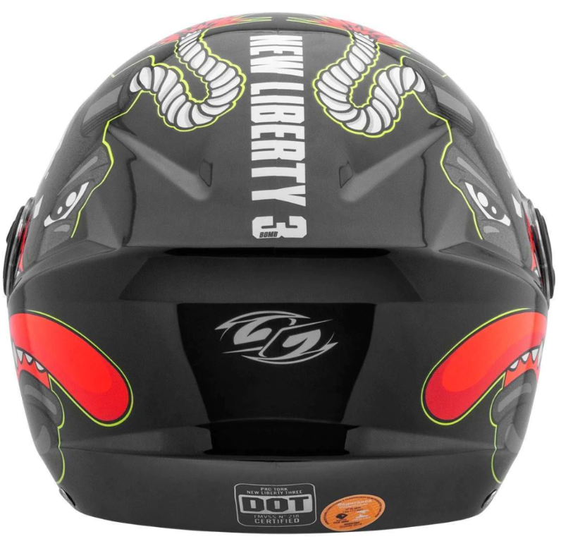CASCO PROTORK NEW LIBERTY 3 BOMBA NEGRO BRILLO