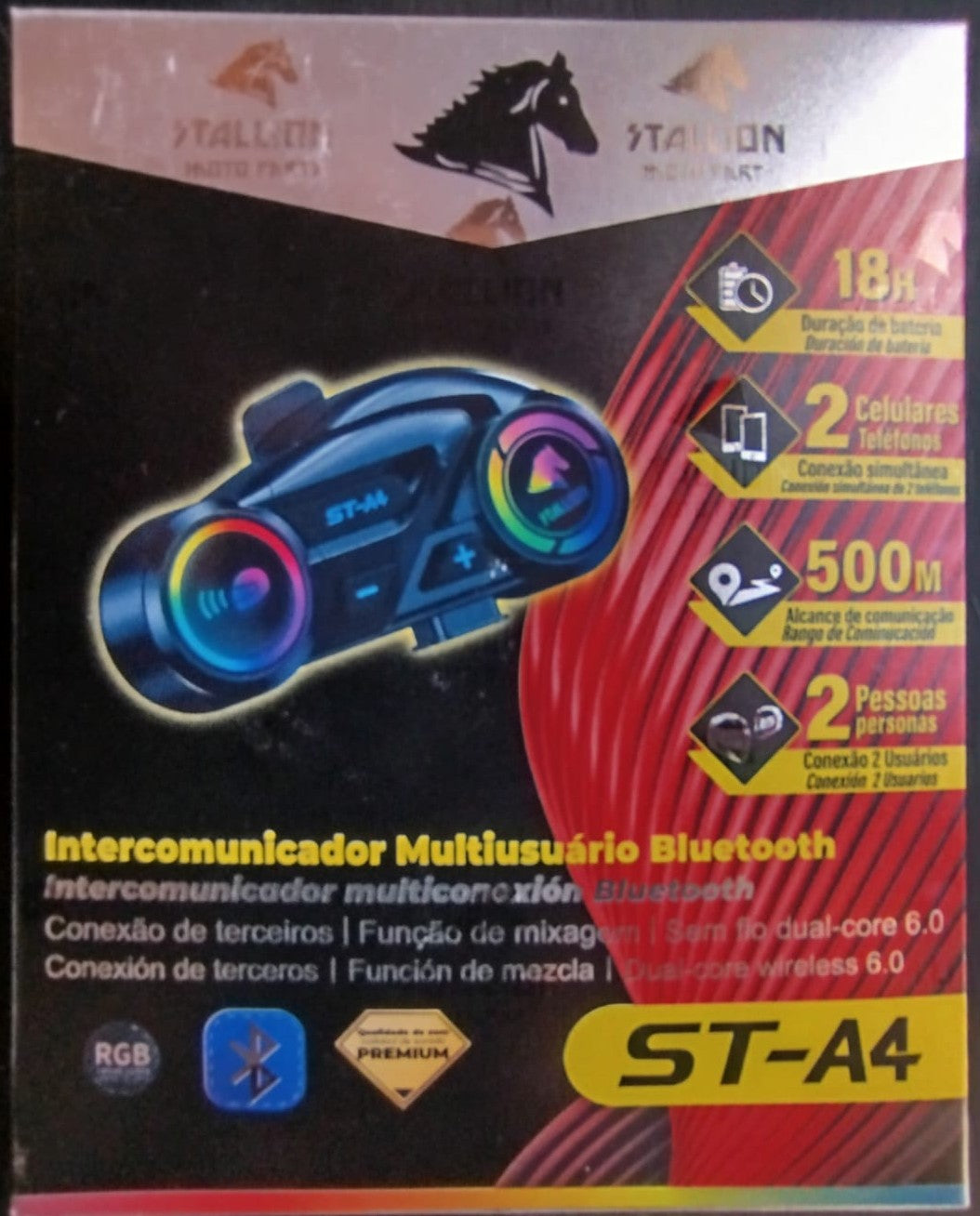 🔊 Intercomunicador Bluetooth ST-A4 Stallion 🏍️