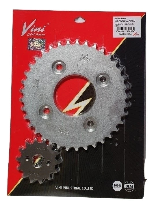 KIT CORONA + PIÑÓN HONDA WAVE NEW Z37-15 – VINI OEM PARTS